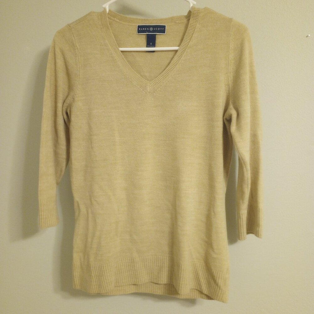 Karen Scott Beige Sweater
